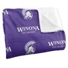 Winona State University Logo Pattern Silky Touch Blanket White 50x60 - 3 of 4