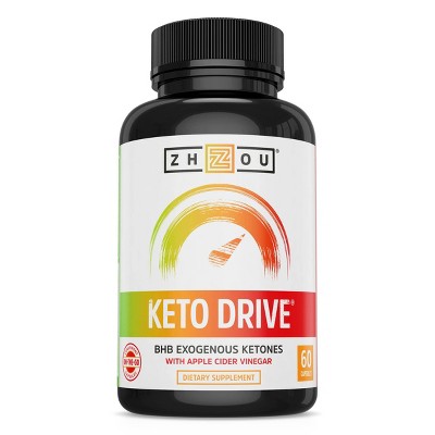Zhou Keto Drive BHB Ketones Dietary Supplement Capsules - Apple Cider Vinegar - 60ct