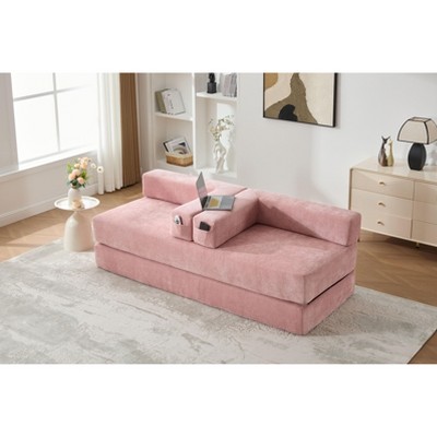 PAGED Folding Sofa Bed with Pillows, Convertible Floor Couch with Removable Cover & Zipper Design for Living Room, Home Office