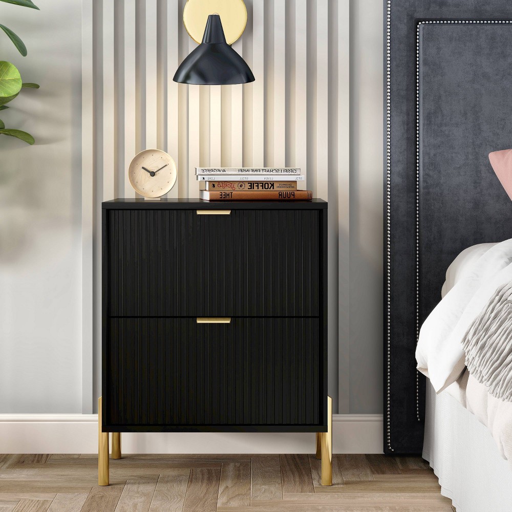 Photos - Bedroom Set Festivo 2 Drawer Nightstand Black