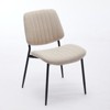 DOMETOUR Dining Chairs Set of 2 Linen Chair with Walnut Bentwood Back Upholstered Seat Metal Legs for Kitchen Dining Room - 2 of 4