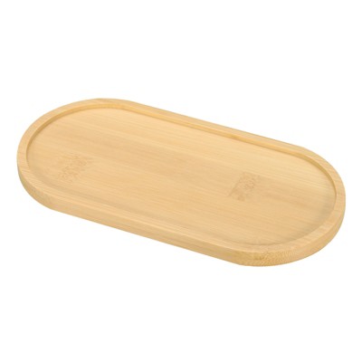 Unique Bargains Oval Bamboo Wood Saucer Plant Tray Saucer