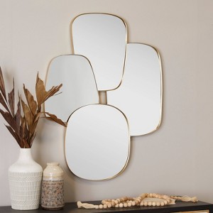 Metal Wall Mirror with Varying Shapes Gold - CosmoLiving by Cosmopolitan: Geometric & Irregular Vanity Mirror, No Assembly Required - 1 of 4