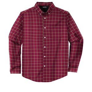 KingSize Men's Big & Tall Long Sleeve Wrinkle-Free Plaid Shirt - 1 of 4