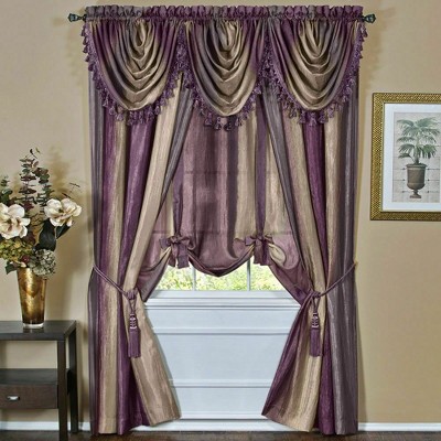 GoodGram Ombre Crushed Satin Sheer Single Window Curtains & Valances