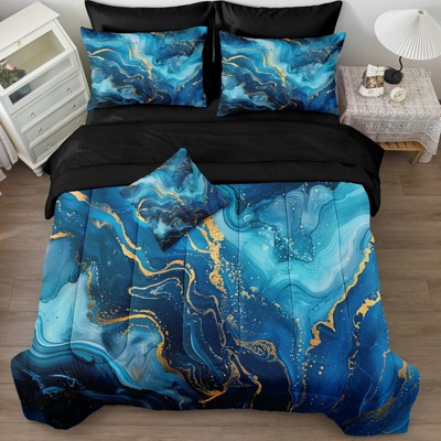 Comforter Set Bed in a Bag – Soft All Season Bedding with Sheets, Pillowcases & Cushion Cover, Lightweight Cozy Quilt