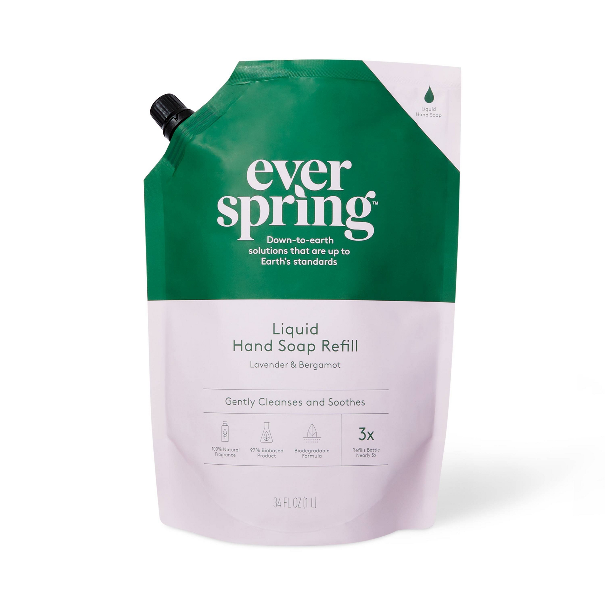 Liquid Hand Soap Refill - Lavender & Bergamot - Everspring™ 34 fl oz