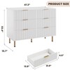 5/6 Drawer Fluted Dresser for Bedroom, Modern Chest of Drawers with Deep Storage and Wide Top, Wooden Organizer for Living Room, Hallway - 2 of 4