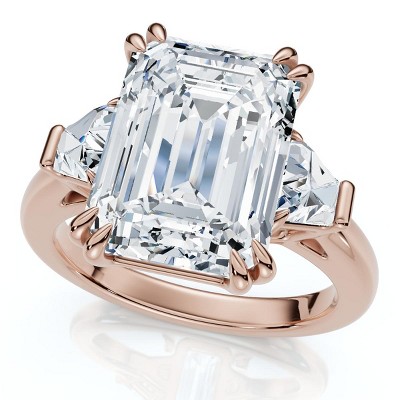 Pompeii3 Certified 4.40Ct Emerald Diamond Engagement Ring 14k Gold or Platinum Lab Created