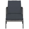 vidaXL Patio Sun Lounger with Cushion Poly Rattan Gray - 3 of 4
