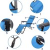 homfan Premium Folding Chaise Lounge - Deluxe Sun Lounger 8-Position Adjustable Outdoor Recliner with Padded Headrest, Lightweight & Portable, Blue - 4 of 4