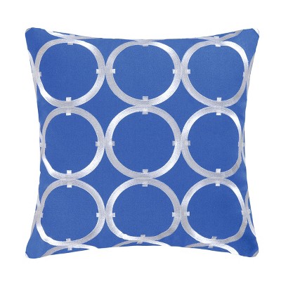 C&F Home 18" x 18" Circle on Blue Embroidered Throw Pillow