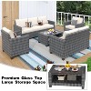 Outdoor Patio Furniture Set, PE Wicker Sectional Sofa Set with Cushions and Coffee Table, All-Weather Patio Conversation Set - 4 of 4