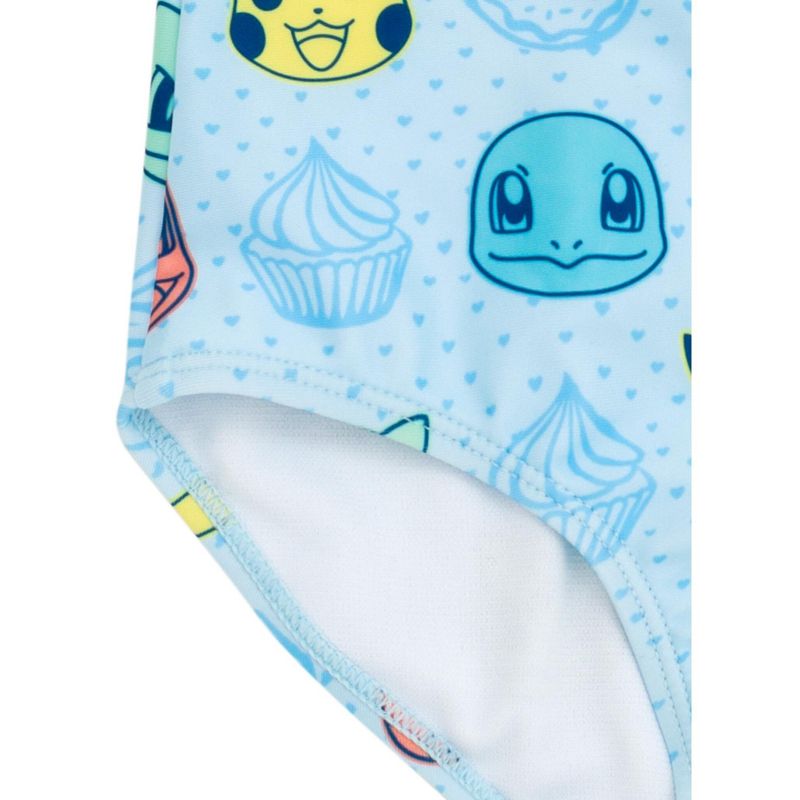 Pokemon Pikachu Charmander Bulbasaur Girls UPF 50+ One Piece Bathing Suit Little Kid to Big, 4 of 5