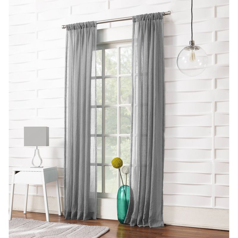 No. 918 Sheer Avril Crushed Texture Rod Pocket Curtain Panel, 5 of 12