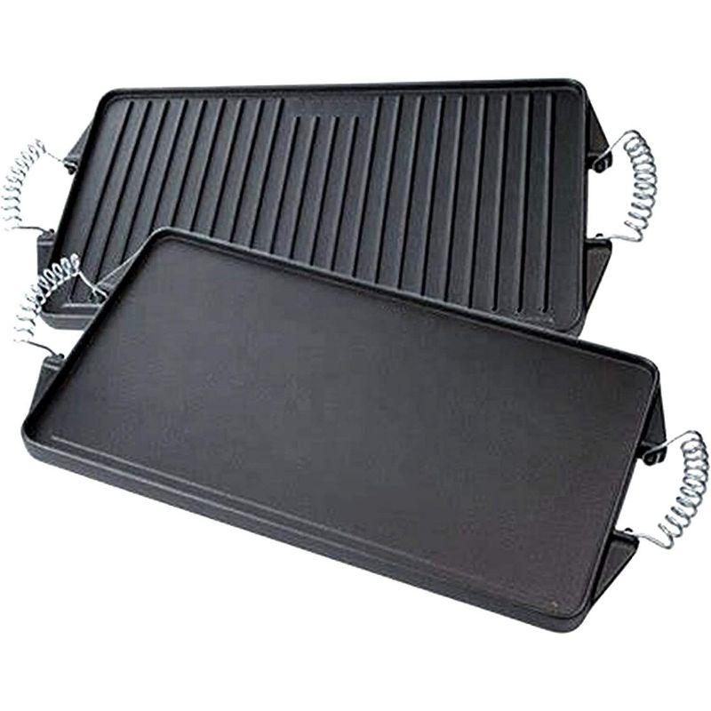 Bruntmor 17"x9" Pre-Seasoned Cast Iron Grill/Griddle Pan, with Easy Grip Handles, 1 of 7