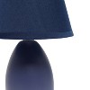 9.45" Petite Ceramic Oblong Bedside Table Desk Lamp with Matching Tapered Drum Shade - Creekwood Home - 4 of 4