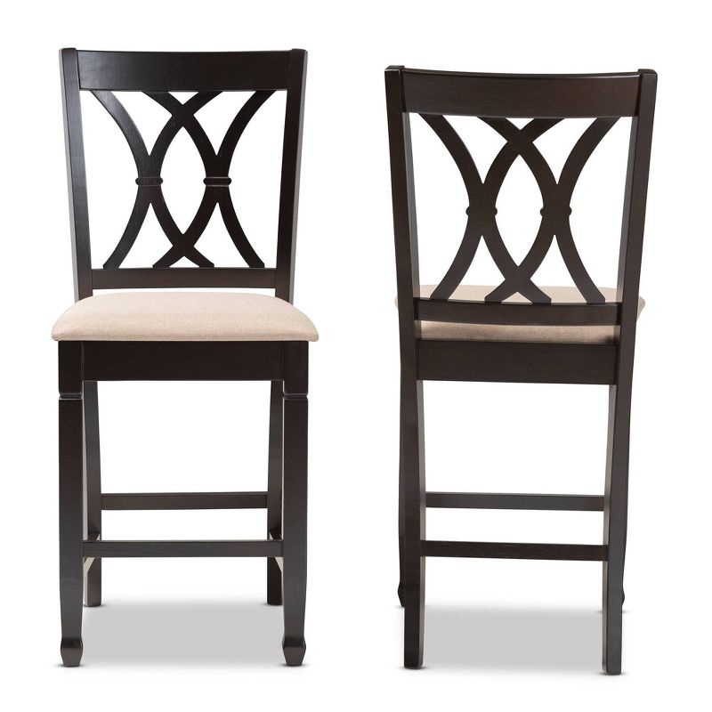 2pc Reneau Finished Wood Counter Height Pub Chairs - Baxton Studio, 3 of 9