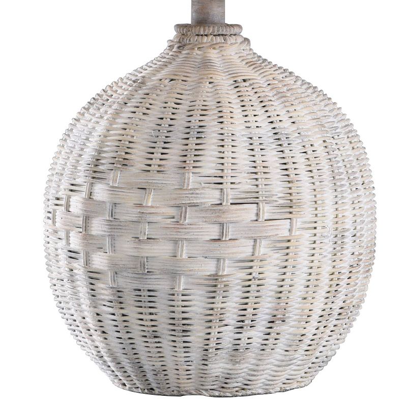 Piper&#39;s Harbor Rattan Seagull Print Shade Table Lamp White - StyleCraft, 5 of 11