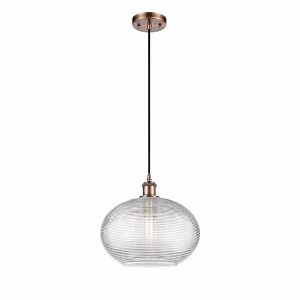 Ithaca - 1 Light Cord Hung Mini Pendant In Industrial Style-10.75 Inches Tall and 12 Inches Wide - 1 of 1