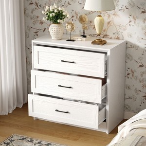 Famapy Farmhouse Nightstand with Drawers Bedside Table 3-Drawer Dresser - 1 of 4