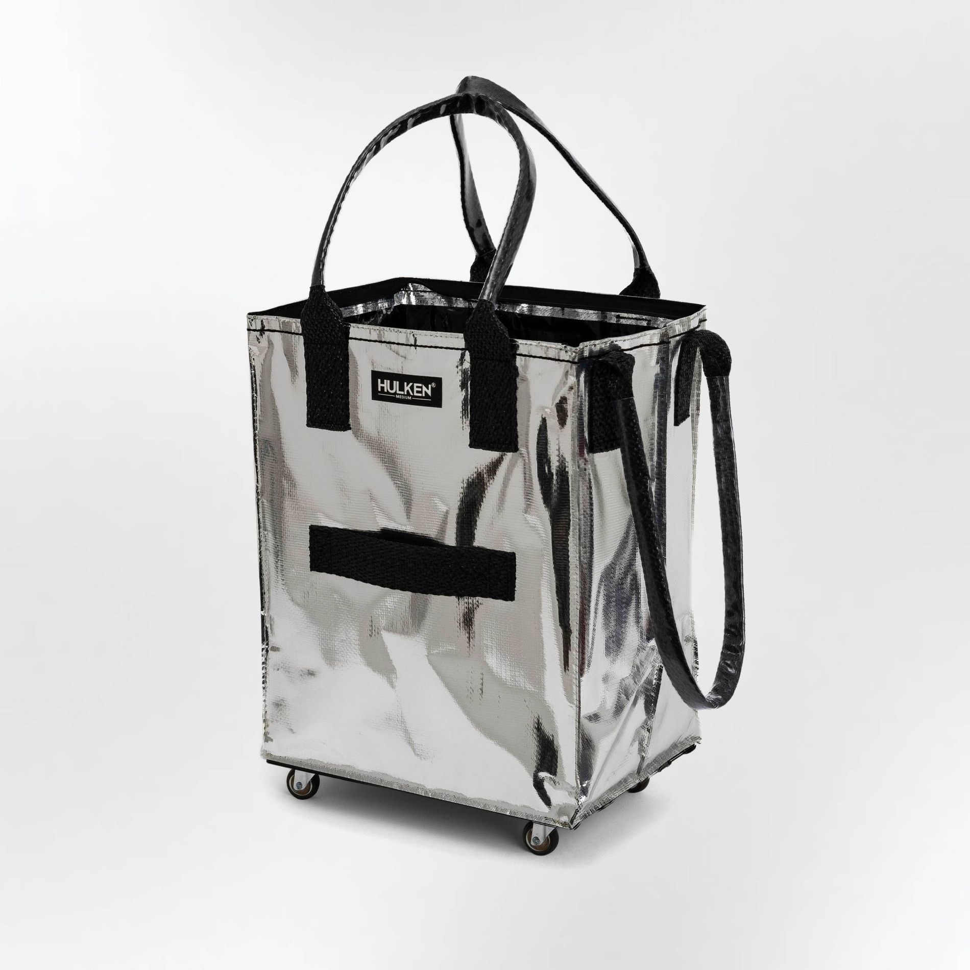 HULKEN Original Rolling Tote Bag Medium Silver