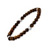 Steeltime men's sterling silver and tiger eye beaded stretch bracelet. Color Options: Gold, SIlver - 2 of 3