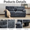Whisen 119" 4-Seater Chenille Sofa, Sectional Sofa & Couch with 2 Ottomans, Adjustable Backrest,  4 Throw Pillows - 3 of 4