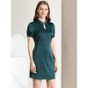 INSPIRE CHIC Women's Choker Neck Short Sleeves Satin Dresses - 2 of 4