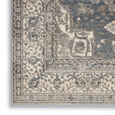 Elysian Grey/Ivory Hand-Knotted Round Synthetic Area Rug