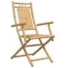 vidaXL - Folding Patio Chairs 6 pcs - Brown Bamboo - Comfortable Outdoor Garden Chair Set with Armrests, Foldable Design, 20.9"x26"x39" - 3 of 4