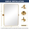 PexFix Iron Round Corner Rectangle Three Color Swivel Hardware Wall Mirror - 3 of 4