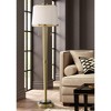 Possini Euro Design Palisade Modern Floor Lamp 64" Tall Satin Brass Metal Trimmed Fabric Tapered Drum Shade for Living Room Bedroom Office House Home - image 2 of 4