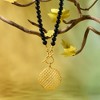 Ross-Simons 6mm Onyx Bead and 18kt Gold Over Sterling Crisscross Medallion Toggle Necklace - 2 of 3