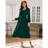 Womens Fall Dress Long Sleeve Ruffle V Neck Dress Elastic Waist Maternity Friendly Maxi Dress S-2XL - 2 of 4