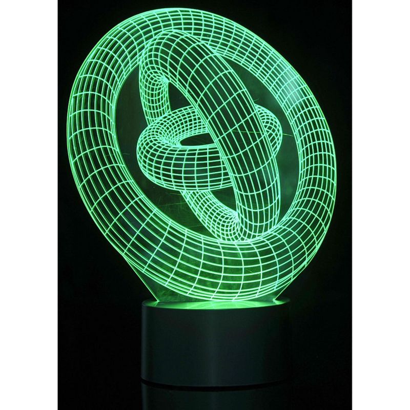 Link 3D Ring-In-Ring Laser Cut Precision Multi Colored LED Night Light Lamp - Great For Bedrooms, Dorms, Dens, Offices and More!, 5 of 12