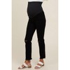 PinkBlush Black Cut Hem Open Knee Straight Leg Maternity Jeans - 4 of 4