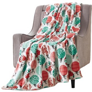 Kate Aurora Christmas Ornament Holiday Festivities Accent Throw Blanket - 50 in. W x 60 in. L - 1 of 4