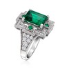 Ross-Simons 4.30 ct. t.w. Simulated Emerald and .60 ct. t.w. CZ Ring in Sterling Silver - 3 of 4