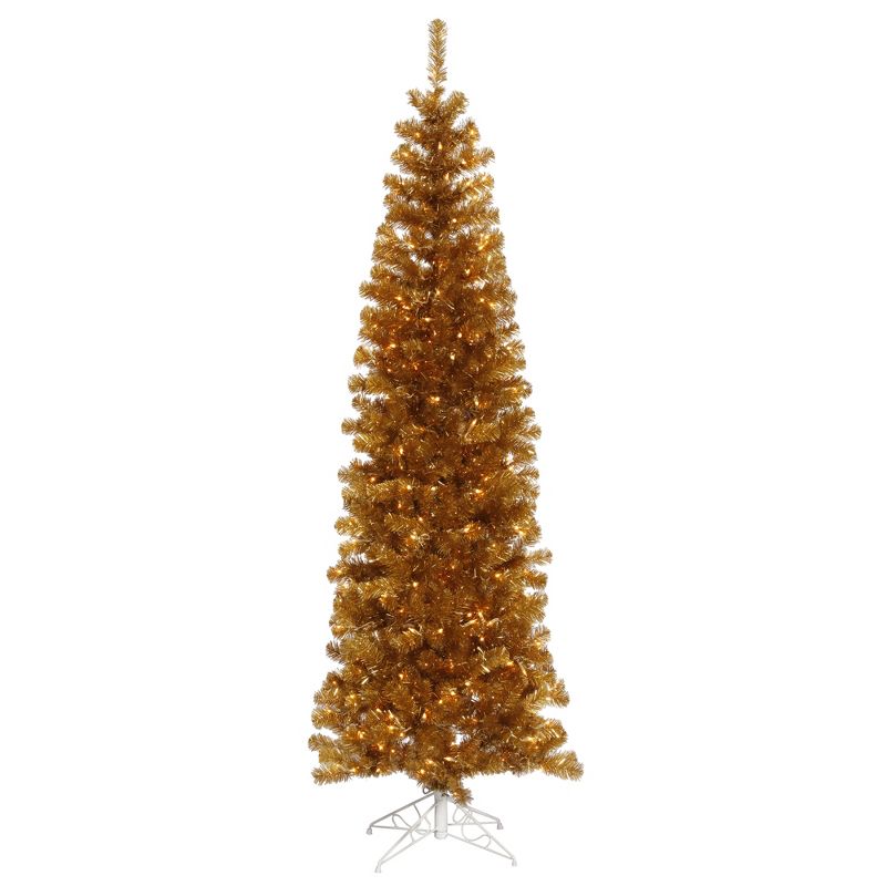 Vickerman Antique Gold Pencil Artificial Christmas Tree Dura-Lit, 1 of 5
