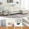 FONTOI Sofas, L-shaped Sofa with Double Seat Cushions, Reversible Sofa Couch with Side Storage Pockets for Living Room Office, White, 118"*33"*55" - 4 of 4