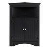 Corner Storage Cabinet Bathroom Floor Corner Cabinet With Doors Shelves Free Standing Sideboard Cabinet - 3 of 4
