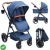 2 in 1 Convertible Baby Stroller Foldable Pushchair Newborn Reversible Bassinet Pram w/ Adjustable Canopy - 2 of 4