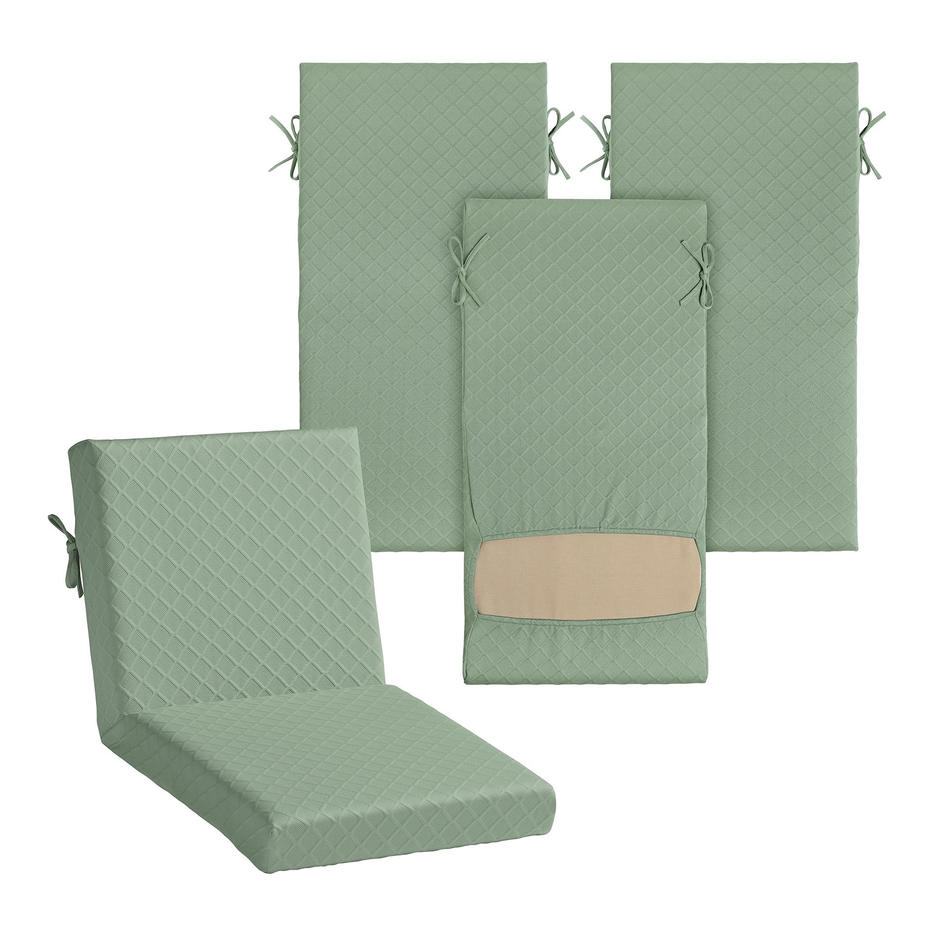 ARDEN Elastic 1-PC Dining Chair Cushion Cover (4-Pack), Stretch Knit Patio Cushion Slipcover, Fade Resistant, Machine Washable