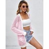 Women Crochet Open Front Cardigan Long Sleeve Lightweight Summer Cover Up Cardigans - 3 of 4
