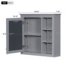 NicBex Wall Mounted Bathroom Storage Cabinet,30'' x28'' Medicine Cabinet with 3 Open Shelves and Mirror,Bathroom Storage Cabinet for Bathroom - 3 of 4
