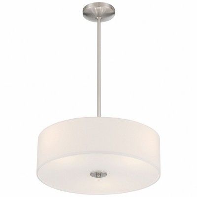 Brushed Steel LED Drum Pendant Light
