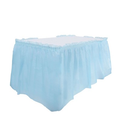 Juvale 6 Pack Light Blue Plastic Table Skirt for Birthday Party, Baby Shower, Wedding (108 x 54 In)