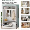 Entryway Bench with Coat Rack, 5-in-1 Hall Tree with Shoes Storage Cushion and 3 Sturdy Hooks for Hallway/Entryway/Living Room - 4 of 4