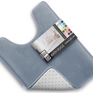 Hearth & Harbor Bathroom Rugs, Ultra Soft Velvet Memory Foam Bath Mats with PVC Backing - 1 of 4